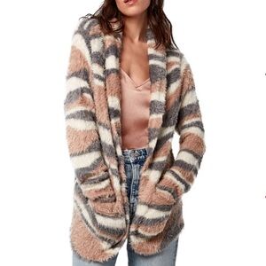 AS by DF Celestial Moon Intarsia Open Cardigan Knit Sweater Small Cozy